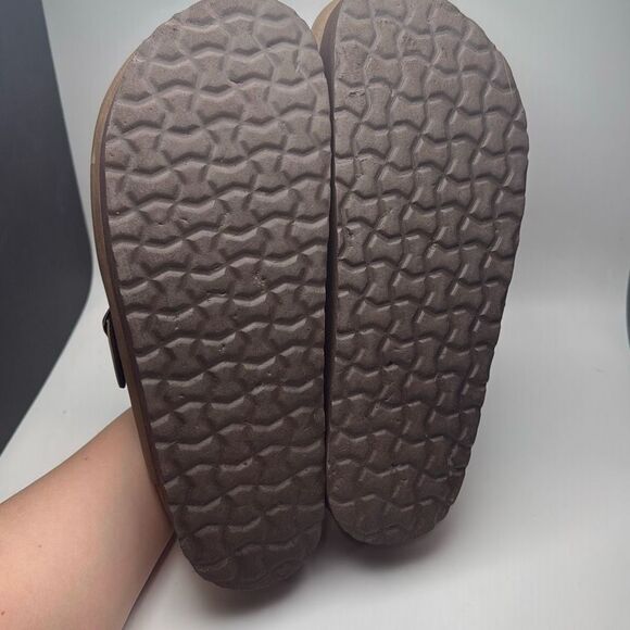 CUSHIONAIRE Women's Loom Cork Footbed Platform Clog SIZE 8.5 PREOWNED BROWN - Picture 7 of 10